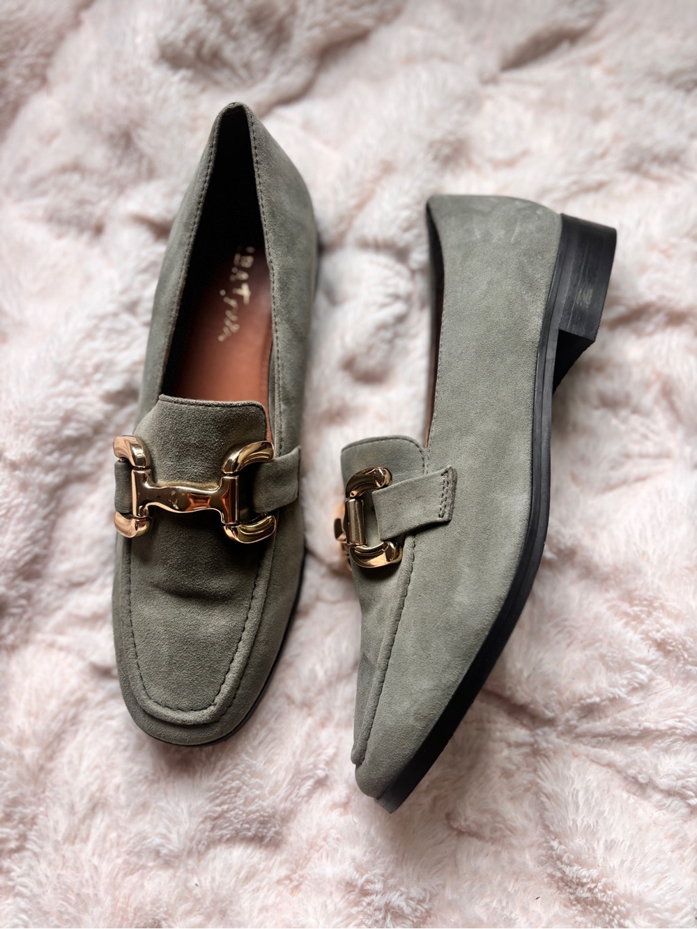 NWOT Diba True About It Olive Suede Loafers Size 9.5